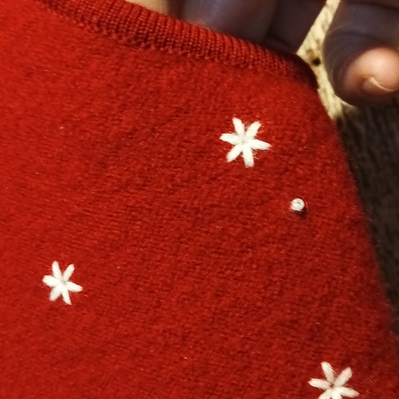 Christmas Red Vest Merino WoolEmbroidered Winter Festive Medium - Picture 4 of 13